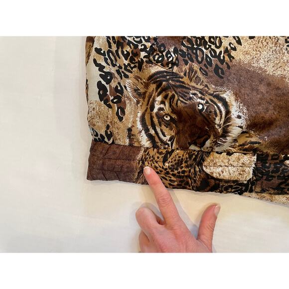 Vintage Kim Rogers Sport Silk Mixed Animal Print Bomber Jacket, Size 1X - Picture 14 of 14